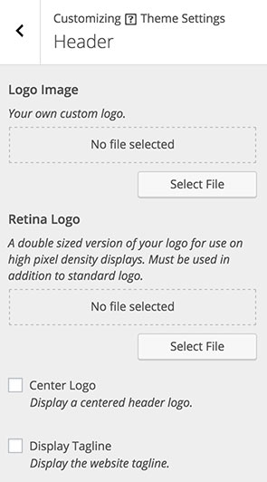 Appearance > Customize > Theme Settings > Header