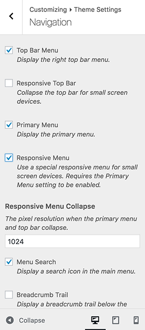 Appearance > Theme Settings > Navigation