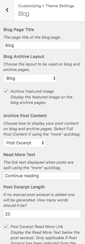 Theme Settings > Blog