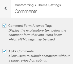 Theme Settings > Comments