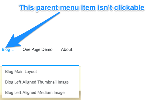 A parent item that isn't clickable.